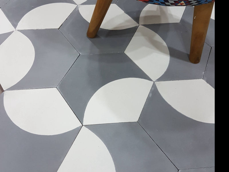 baldosas hidraulicas hexagonales baños