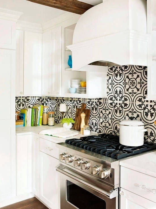 Cocina con diseño de baldosas hidraulicas