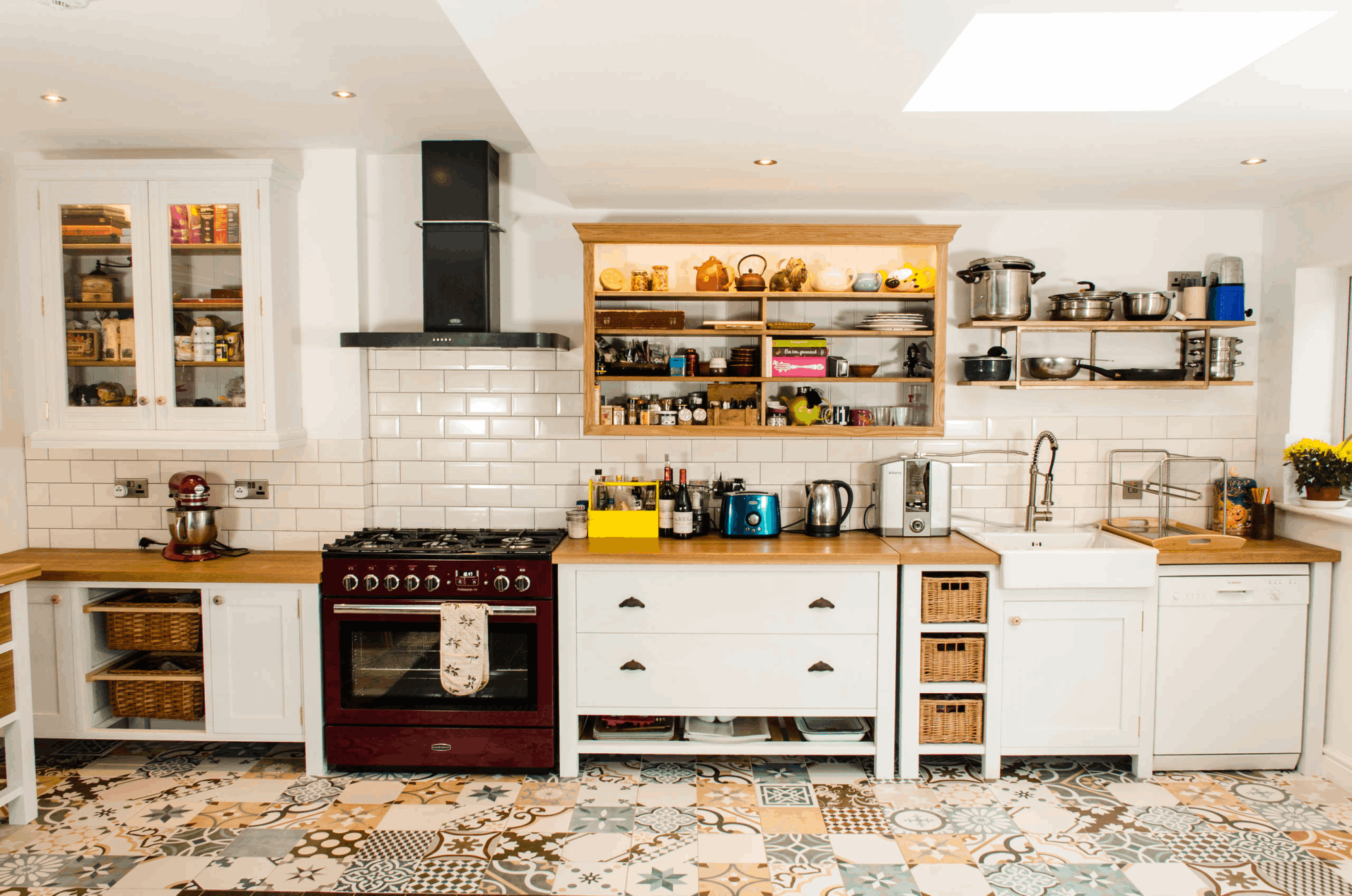 patchwork de baldosas hidraulicas en cocinas