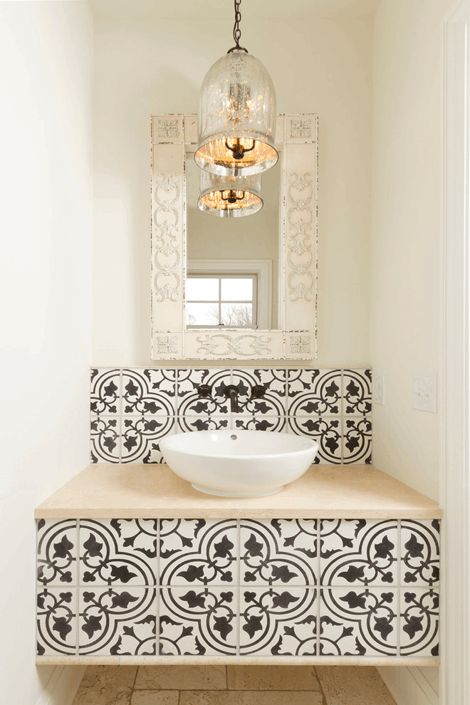 baño con mosaico hidraulico
