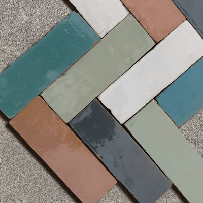 Zellige rectangular colores metro tiles